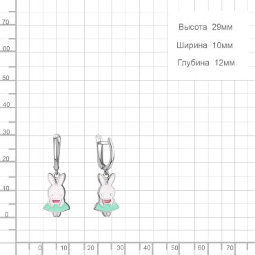 Серьги AQUAMARINE 34527.5 вес 2.86 г серебро, эмаль купить,21719