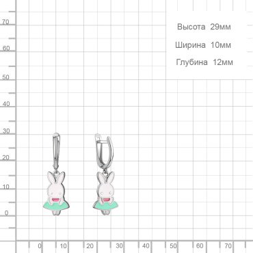 Серьги AQUAMARINE 34527.5 вес 2.86 г серебро, эмаль купить,21719