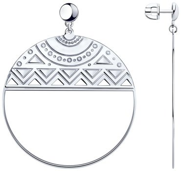 Серьги SOKOLOV 94023675 вес 7.81 г серебро, без вставок купить,99374