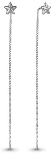 Серьги-цепочки AQUAMARINE 34716.5 вес 0.8 г серебро, без вставок купить,17442