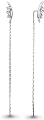 Серьги-цепочки AQUAMARINE 49804А вес 1.26 г серебро, фианит купить,11774