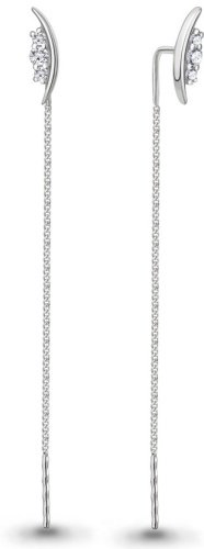 Серьги-цепочки AQUAMARINE 49804А вес 1.26 г серебро, фианит купить,11774