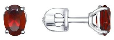 Пусеты SOKOLOV 92021092 вес 1.29 г серебро, гранат купить,14000