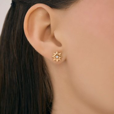 Пусеты Diamant 51-122-02977-1 вес 1.625 г золото, фианит купить,124743