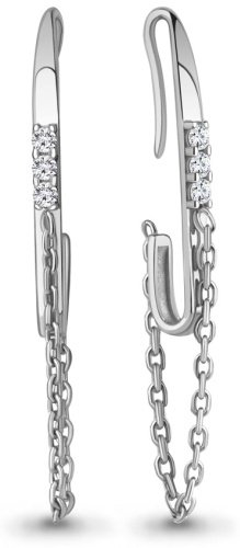 Серьги AQUAMARINE 49763А вес 2.18 г серебро, фианит купить,19115