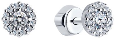 Серьги SOKOLOV 94021887 вес 1.4 г серебро, фианит купить,12312