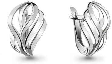 Серьги AQUAMARINE 31682 вес 2.28 г серебро, без вставок купить,19669