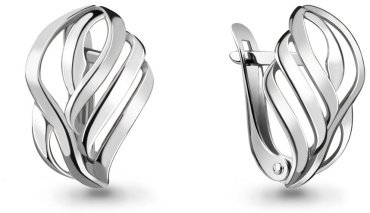 Серьги AQUAMARINE 31682 вес 2.28 г серебро, без вставок купить,19669