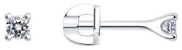 Пусеты SOKOLOV 94025989 вес 1 г серебро, фианит купить,9998