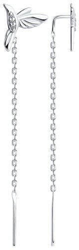 Серьги-цепочки SOKOLOV 1381003_94025973 вес 1.26 г серебро, фианит купить,11183