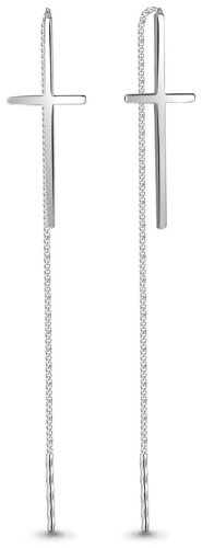 Серьги-цепочки AQUAMARINE 33146 вес 1.2 г серебро, без вставок купить,11774
