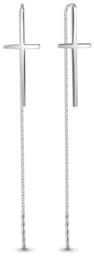Серьги-цепочки AQUAMARINE 33146 вес 1.2 г серебро, без вставок купить,11774