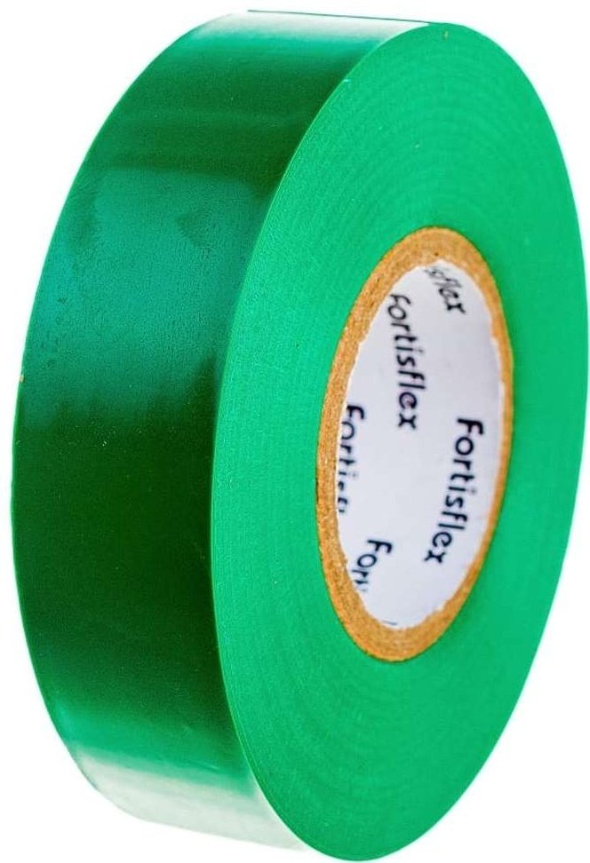 Изолента Fortisflex ПВХ цвет зеленый, 20 м х 19 мм, 1 шт.