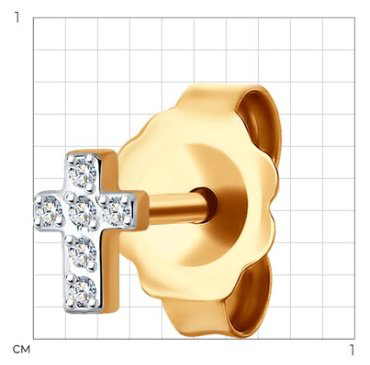 Пусеты Diamant 51-227-01665-1 вес 0.3 г золото, бриллиант купить,69647
