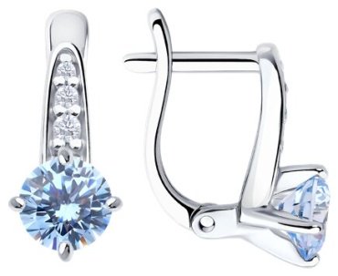 Серьги Diamant 94-120-02198-1 вес 2.17 г серебро, фианит купить,10898