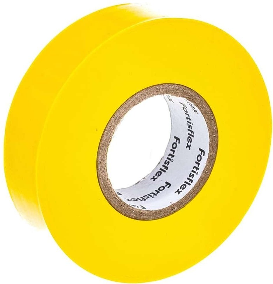 Изолента Fortisflex ПВХ цвет желтый, 20 м х 19 мм, 1 шт.