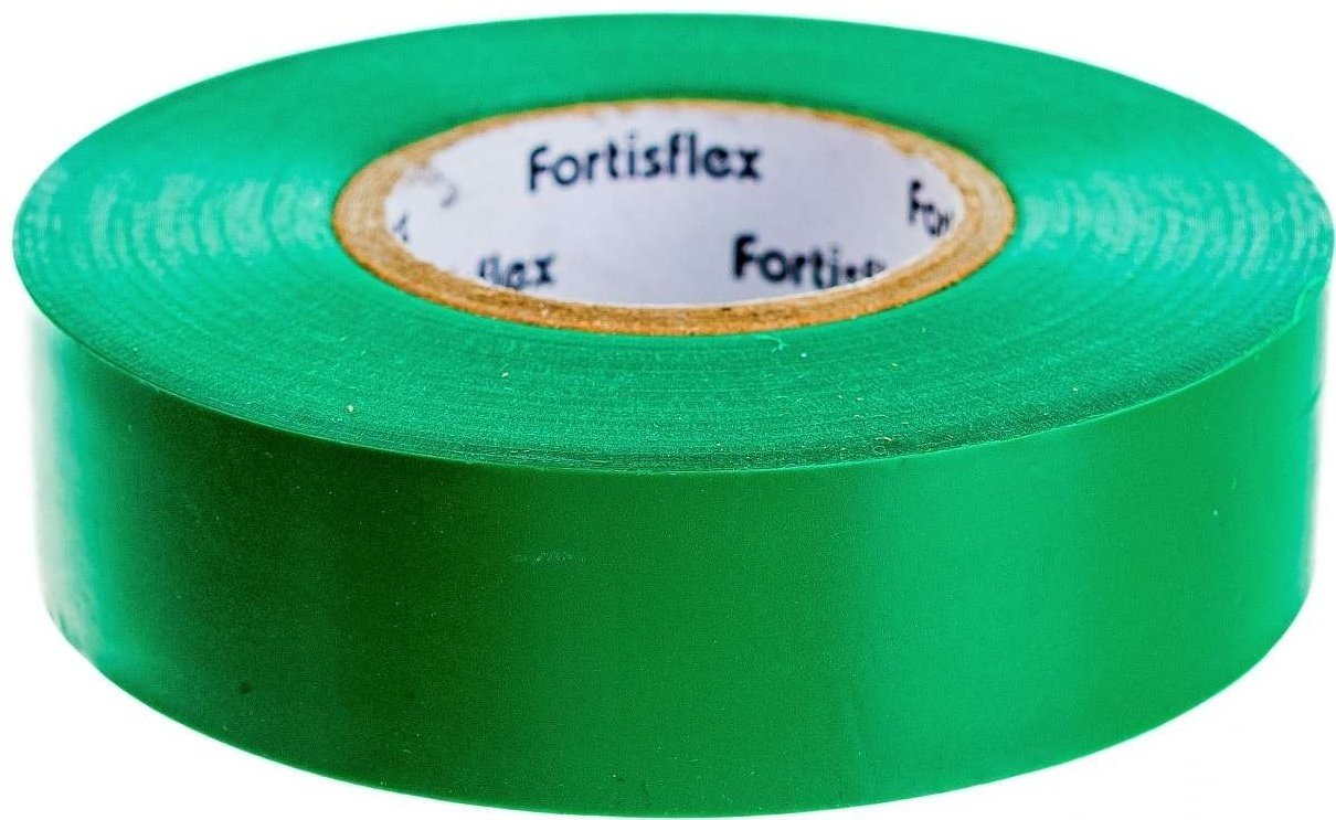 Изолента Fortisflex ПВХ цвет зеленый, 20 м х 19 мм, 1 шт.