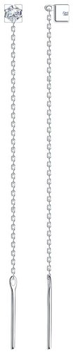 Серьги Diamant 94-120-01035-1_0,87 вес 0.87 г серебро, фианит купить,NaN