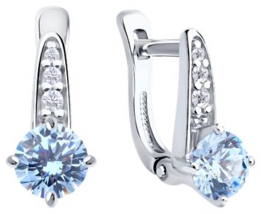 Серьги Diamant 94-120-02198-1 вес 2.17 г серебро, фианит купить,10898