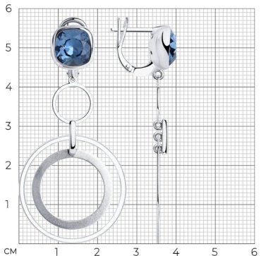 Серьги SOKOLOV 94024168 вес 8.52 г серебро, кристалл Swarovski купить,76668
