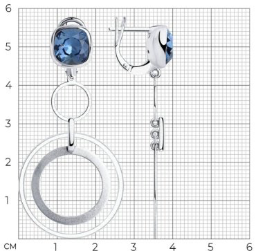 Серьги SOKOLOV 94024168 вес 8.52 г серебро, кристалл Swarovski купить,76668