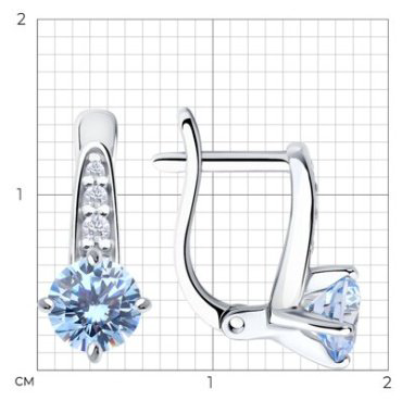 Серьги Diamant 94-120-02198-1 вес 2.17 г серебро, фианит купить,10898