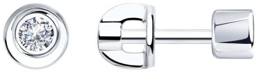 Пусеты SOKOLOV 94021526 вес 1.1 г серебро, фианит купить,8989