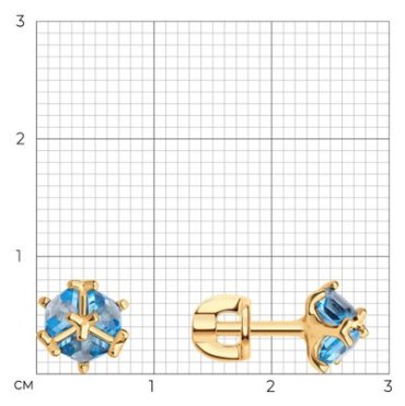 Пусеты SOKOLOV 728939_s вес 1.77 г золото, топаз купить,163869