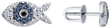 Пусеты Diamant 94-122-02186-1 вес 1.66 г серебро, фианит купить,13338
