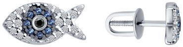 Пусеты Diamant 94-122-02186-1 вес 1.66 г серебро, фианит купить,13338