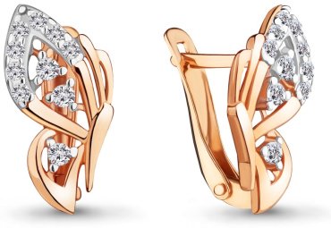 Серьги AQUAMARINE 46886А вес 1.66 г серебро, фианит купить,24624