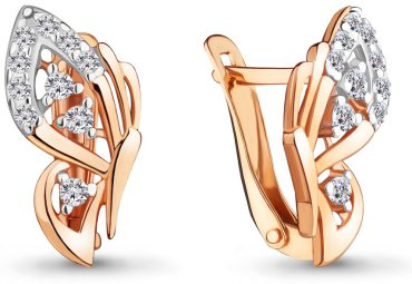 Серьги AQUAMARINE 46886А вес 1.66 г серебро, фианит купить,24624