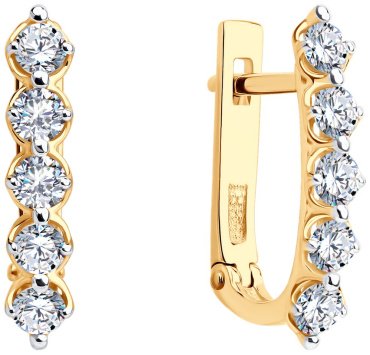 Серьги Diamant 51-120-02785-1 вес 1.97 г золото, фианит купить,166212