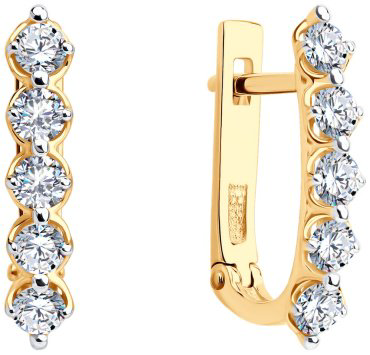 Серьги Diamant 51-120-02785-1 вес 1.97 г золото, фианит купить,166212