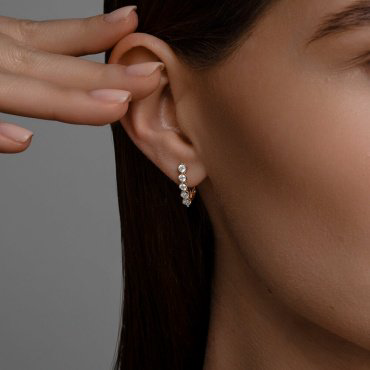 Серьги Diamant 51-120-02785-1 вес 1.97 г золото, фианит купить,166212