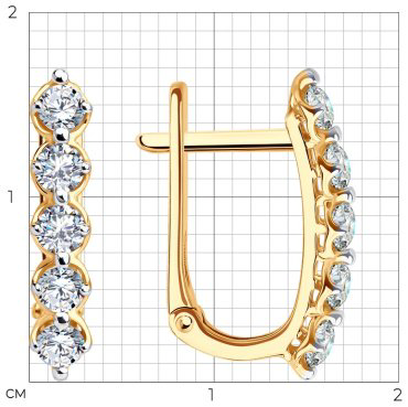 Серьги Diamant 51-120-02785-1 вес 1.97 г золото, фианит купить,166212