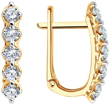 Серьги Diamant 51-120-02785-1 вес 1.97 г золото, фианит купить,166212