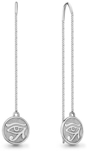 Серьги-цепочки AQUAMARINE 33753 вес 2.22 г серебро, без вставок купить,15929