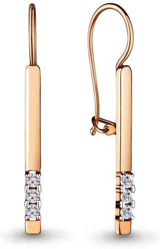 Серьги AQUAMARINE 46692А вес 1.6 г серебро, фианит купить,NaN