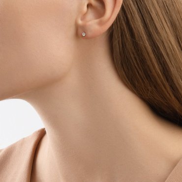 Серьги SOKOLOV 029476 вес 0.62 г золото, фианит купить,NaN