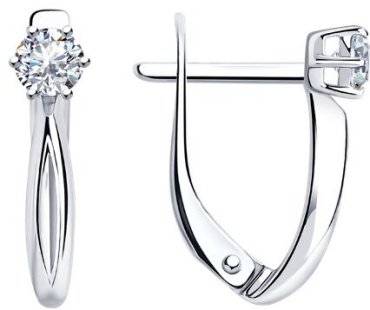 Серьги Diamant 94-120-01376-1_1,95 вес 1.95 г серебро, фианит купить,13752