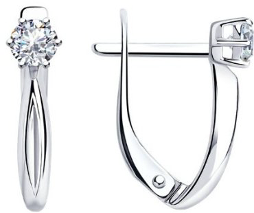 Серьги Diamant 94-120-01376-1_1,95 вес 1.95 г серебро, фианит купить,13752