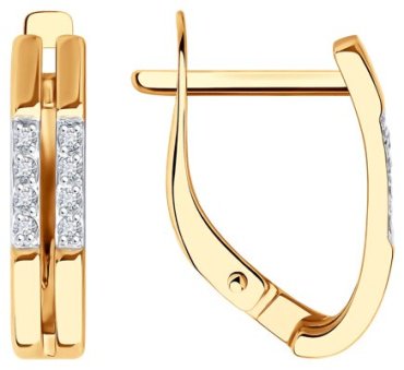 Серьги Diamant 51-120-02861-1_s вес 2.15 г золото, фианит купить,217957