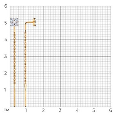 Серьги-цепочки Diamant 51-123-00431-1 вес 1.16 г золото, фианит купить,129276