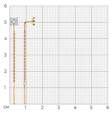 Серьги-цепочки Diamant 51-123-00431-1 вес 1.16 г золото, фианит купить,129276