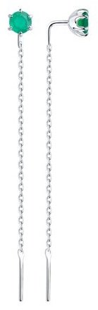 Серьги-цепочки SOKOLOV 92022464 вес 1.45 г серебро, агат купить,10389