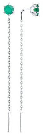 Серьги-цепочки SOKOLOV 92022464 вес 1.45 г серебро, агат купить,10389