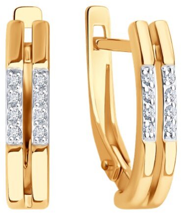 Серьги Diamant 51-120-02861-1_s вес 2.15 г золото, фианит купить,217957