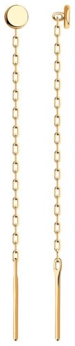 Серьги Diamant 51-123-00727-1 вес 0.58 г золото, без вставок купить,NaN