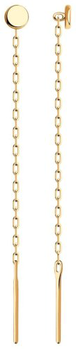 Серьги Diamant 51-123-00727-1 вес 0.58 г золото, без вставок купить,NaN